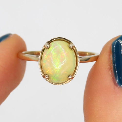 32 - 9ct gold vintage opal dress ring (2.3g) Size  R
