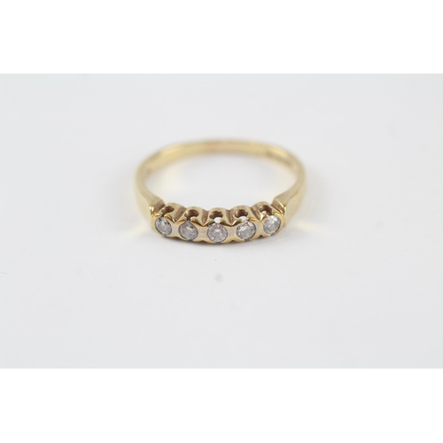 125 - 9ct gold 0.25ct diamond half eternity ring (2.2g) Size  P