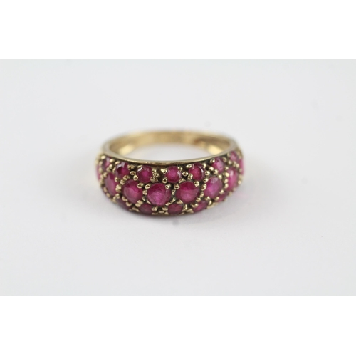 153 - 9ct gold ruby vintage ring (2.7g) Size  K