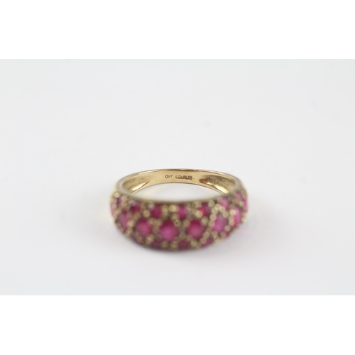 153 - 9ct gold ruby vintage ring (2.7g) Size  K