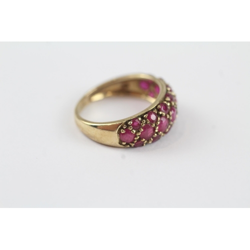 153 - 9ct gold ruby vintage ring (2.7g) Size  K