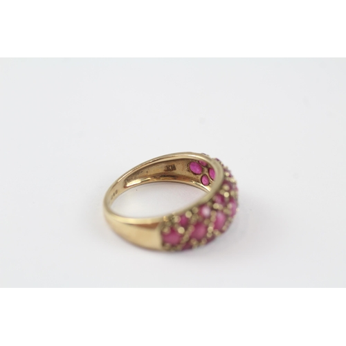 153 - 9ct gold ruby vintage ring (2.7g) Size  K