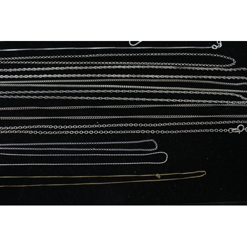 162 - A collection of silver chain necklaces including rope