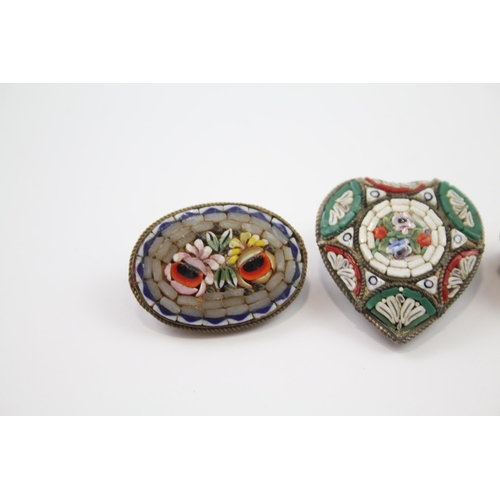 178 - Four vintage micro mosaic brooches