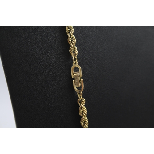 180 - Gold tone rope link necklace by designer Christian Dior