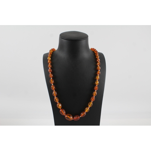 181 - Amber graduated necklace individually knotted