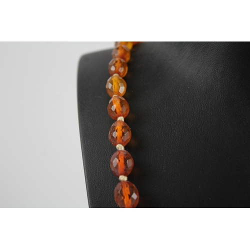 181 - Amber graduated necklace individually knotted