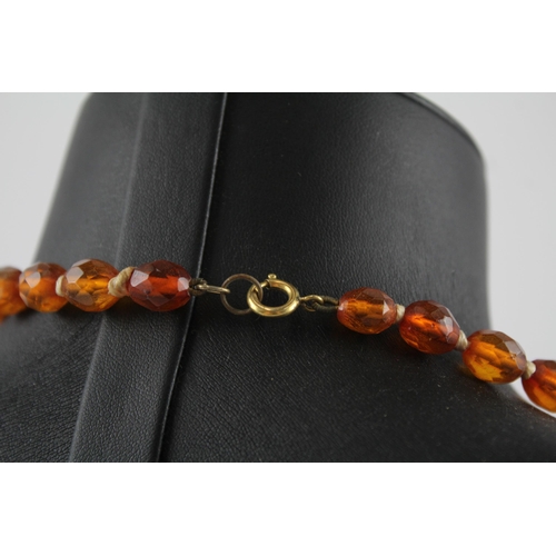 181 - Amber graduated necklace individually knotted