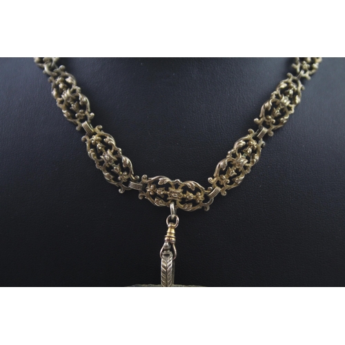 202 - Antique watch chain converted necklace with book diffuser