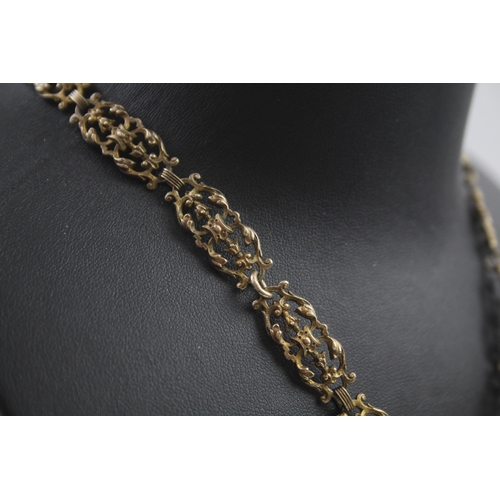 202 - Antique watch chain converted necklace with book diffuser