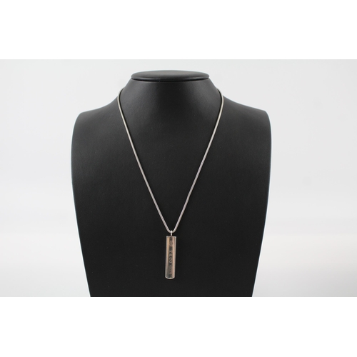 205 - Silver ingot style necklace by designer Tiffany & Co