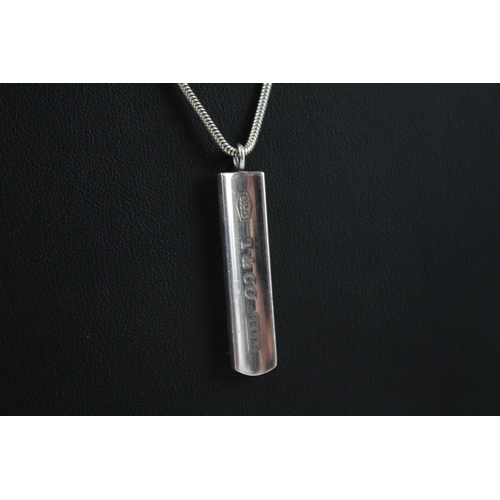 205 - Silver ingot style necklace by designer Tiffany & Co