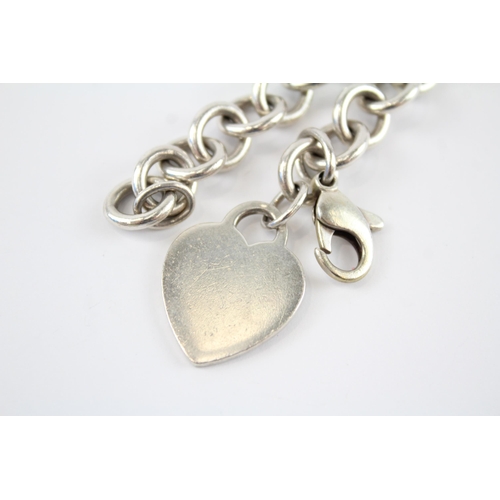 206 - Silver bracelet with heart tag by designer Tiffany & Co