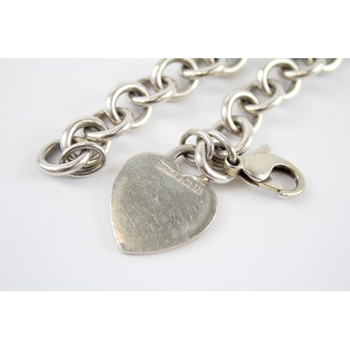 206 - Silver bracelet with heart tag by designer Tiffany & Co