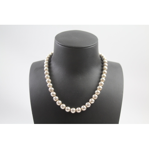 209 - Silver ball necklace by designer Tiffany & Co