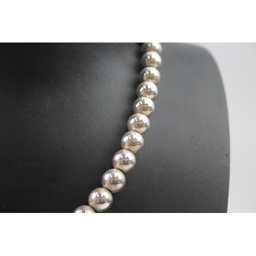 209 - Silver ball necklace by designer Tiffany & Co