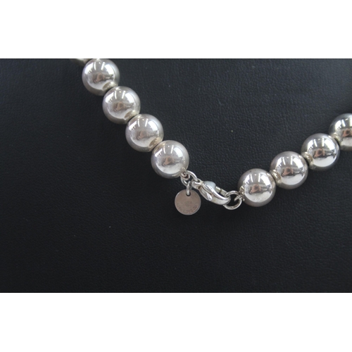 209 - Silver ball necklace by designer Tiffany & Co