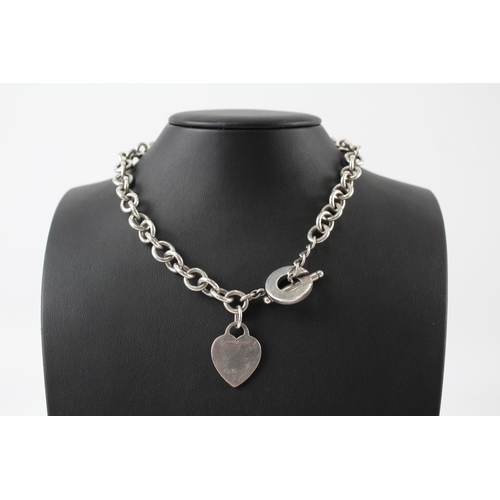 211 - Silver necklace with heart tag by designer Tiffany & Co