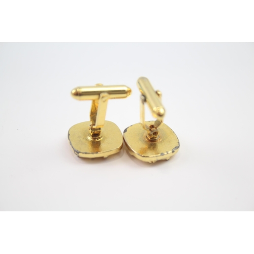 222 - 1970s gold tone cufflinks by designer Christian Dior