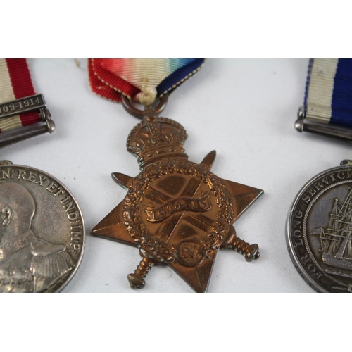 230 - 3 x WW.I - GV Medals Inc. 1914-15 Star - Navy Long Service & N.G.S Persian Gulf