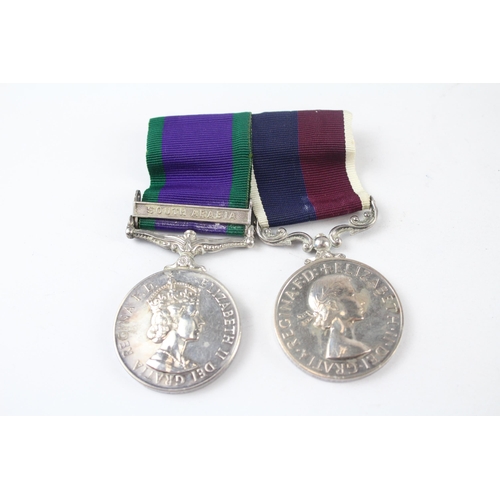 233 - ER.II R.A.F Mounted Medal Pair Named. D0685168 Cpl.- CH. Tech. D.J. Vickers RAF