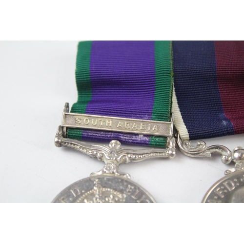 233 - ER.II R.A.F Mounted Medal Pair Named. D0685168 Cpl.- CH. Tech. D.J. Vickers RAF