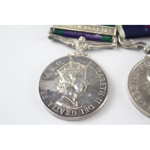 233 - ER.II R.A.F Mounted Medal Pair Named. D0685168 Cpl.- CH. Tech. D.J. Vickers RAF