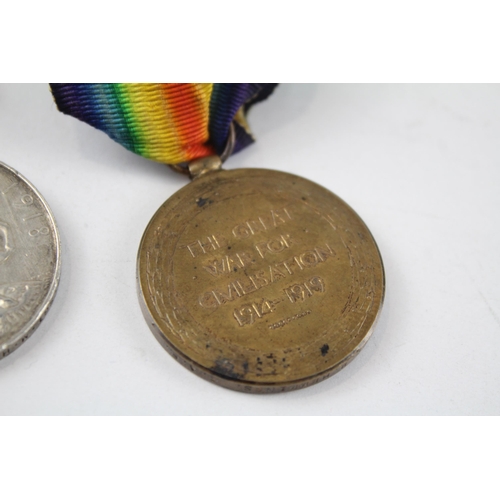 235 - WW.I Medal Pair & Original Ribbons Named. 27058 Sgt. M. Hemmings R.A.F