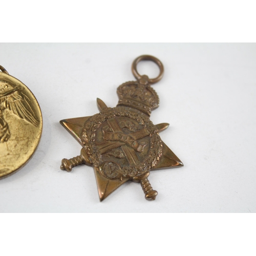 237 - WW.I 1914-15 Mons Star Trio & Long Service Medal w/ Ribbon Bar. Trio Named.