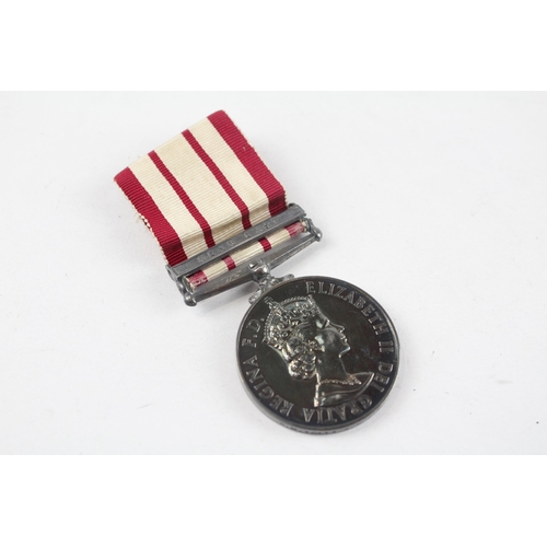 240 - ER.II N.G.S Medal - Near East Named. R.M 10411 A.R.J Mayhew MNE (S) R.M