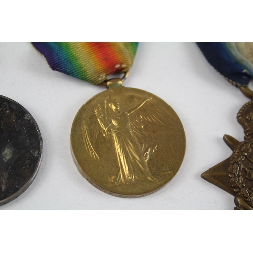 242 - WW.I 1914-15 Star Trio & Original Long Ribbons Named. 144835 Spr. J. Hill R.E.