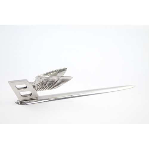 252 - Vintage BENTLEY Novelty Stainless Steel Advertising Letter Opener Desk Accessory