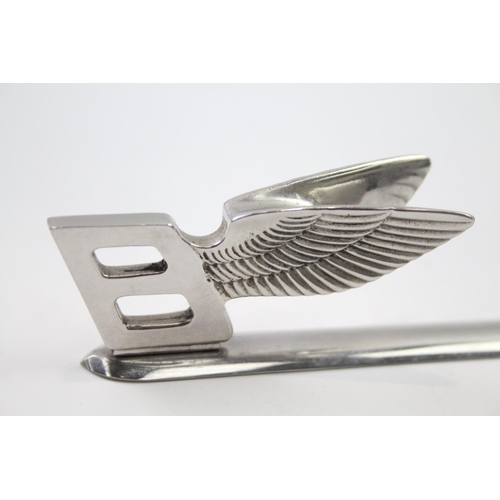 252 - Vintage BENTLEY Novelty Stainless Steel Advertising Letter Opener Desk Accessory