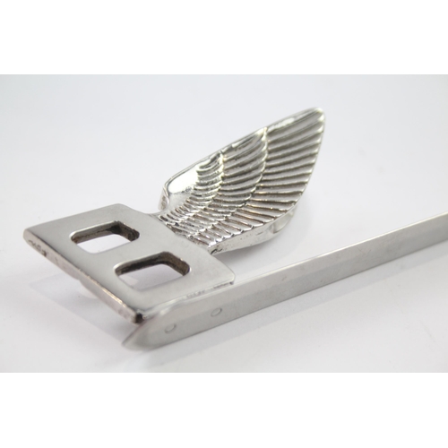 252 - Vintage BENTLEY Novelty Stainless Steel Advertising Letter Opener Desk Accessory