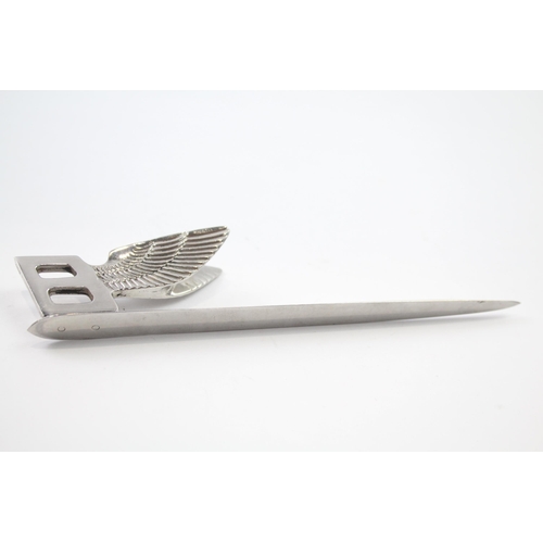 252 - Vintage BENTLEY Novelty Stainless Steel Advertising Letter Opener Desk Accessory