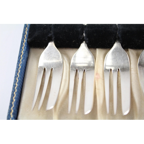 268 - 6 x Vintage ASPREY & CO. 1964 Sheffield Sterling Silver Salad Forks Cased (92g)