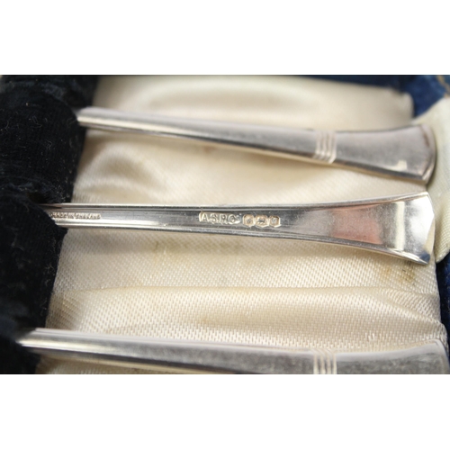 268 - 6 x Vintage ASPREY & CO. 1964 Sheffield Sterling Silver Salad Forks Cased (92g)