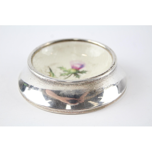 275 - Antique 1919 Birmingham STELING SILVER Weighted Dish w/ Thistle Detail (88g)