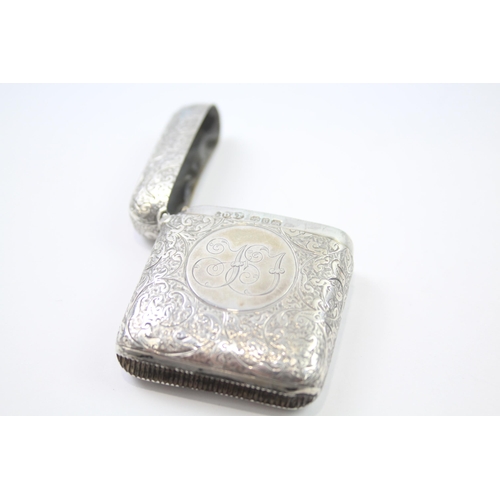 289 - Antique Hallmarked 1892 Birmingham Sterling Silver Vesta / Match Case (33g)