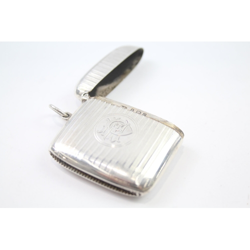 290 - Antique Edwardian 1902 Birmingham Sterling Silver Vesta / Match Case (31g)