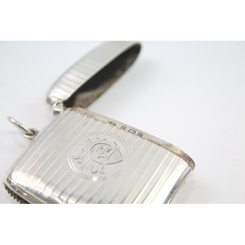 290 - Antique Edwardian 1902 Birmingham Sterling Silver Vesta / Match Case (31g)