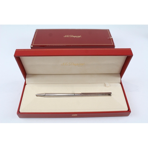 408 - S.T DUPONT Silver Plated Ballpoint Pen / Biro WRITING In Original Box 589FU87