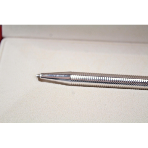 408 - S.T DUPONT Silver Plated Ballpoint Pen / Biro WRITING In Original Box 589FU87