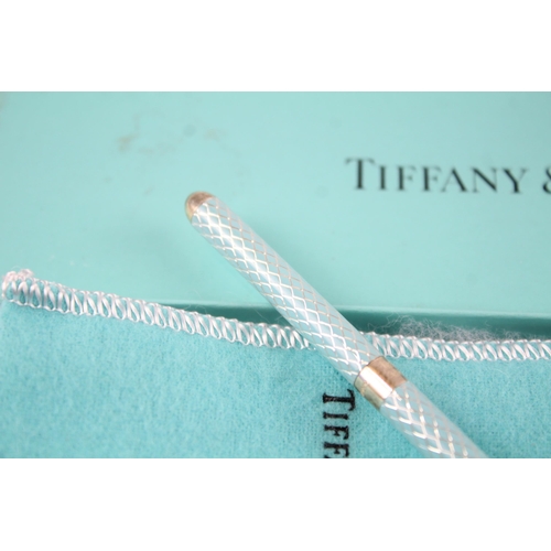 415 - TIFFANY & CO. Tiffany Blue Enamel & .925 Sterling Silver Ballpoint Pen Biro 15g