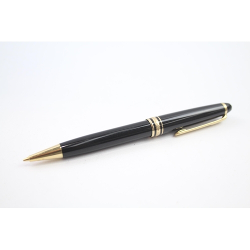 417 - Montblanc Meisterstuck Black Mechanical Pencil w/ Gold Plate Detail WRITING