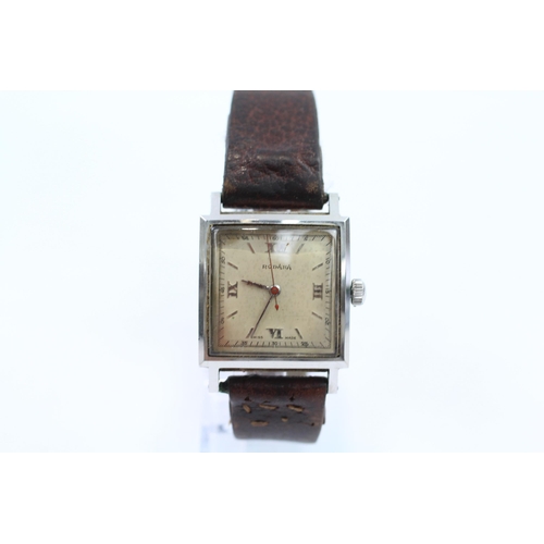 423 - RODANIA Gents Vintage C.1930s Square Cased WRISTWATCH Hand-wind WORKING