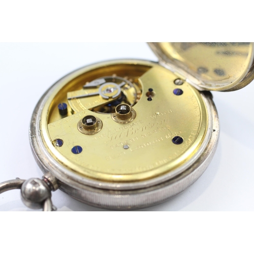 425 - J. W. BENSON STERLING SILVER Gents Vintage POCKET WATCH Key-wind WORKING