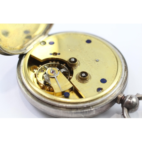 425 - J. W. BENSON STERLING SILVER Gents Vintage POCKET WATCH Key-wind WORKING