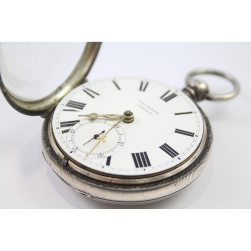 426 - JACKSON GOOLE STERLING SILVER Gents Antique Fusee POCKET WATCH Key-wind WORKING