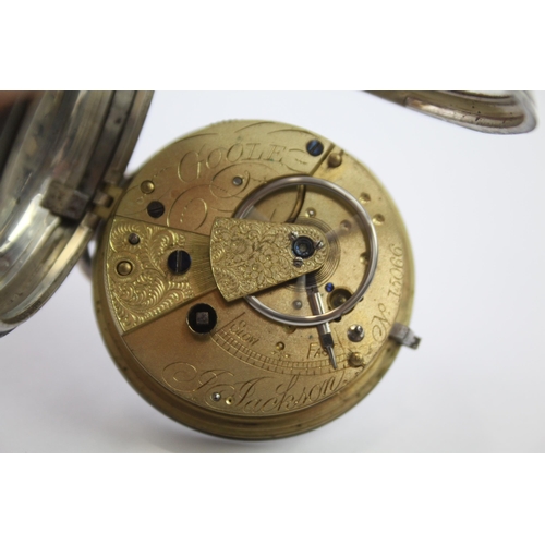 426 - JACKSON GOOLE STERLING SILVER Gents Antique Fusee POCKET WATCH Key-wind WORKING